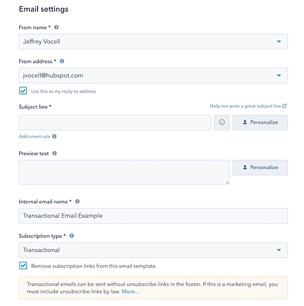 HubSpot-transactional-email-example