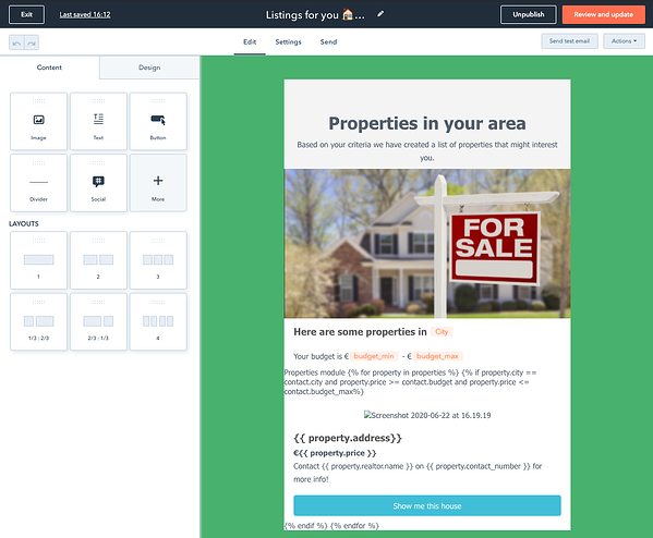 Example of the drag-and-drop personalization