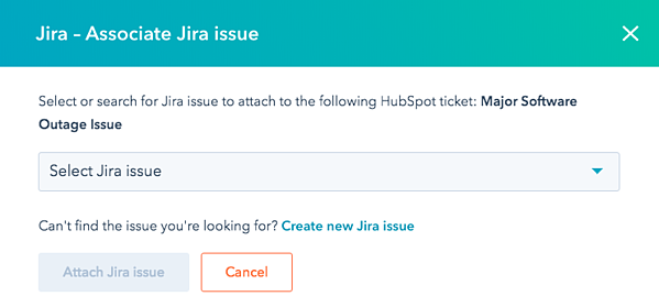 Image of Jira - Associate Jira issue dropdown menu
