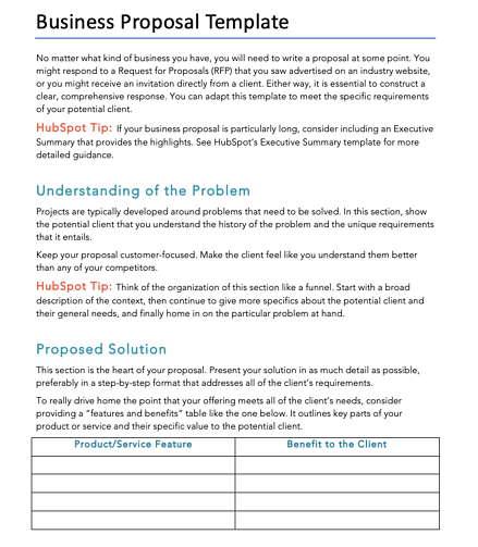 business proposal template