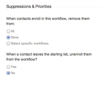 suppressions and priorities