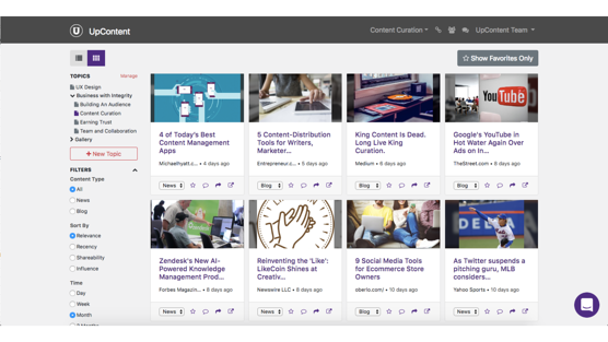Articles are displayed in an easy-to-review layout