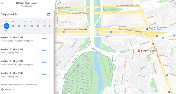 boston yoga union example of google my business