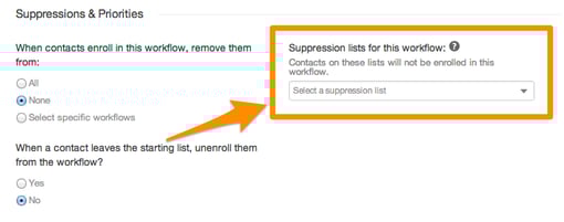 workflow suppression list