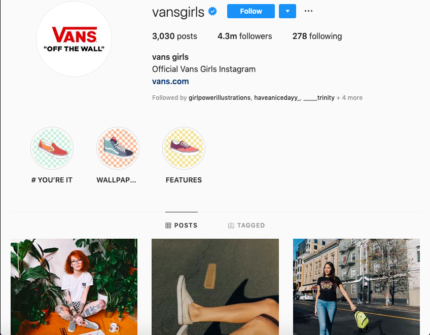 vans girls instagram