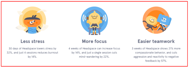 Headspace does a good job of selling its benefits to companies
